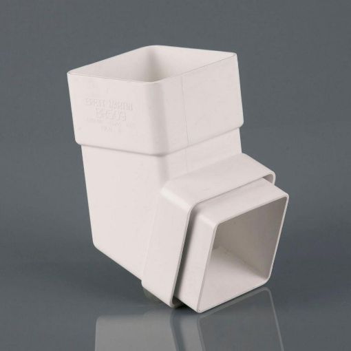 Picture of Rainwater 65mm Square Downpipe 112 1/2 deg Offset Downpipe Bend Arctic White 