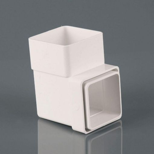 Picture of Rainwater 65mm Square Downpipe 92 1/2 deg Downpipe Bend Arctic White 