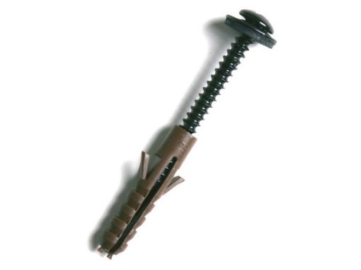Picture of Cascade Round 105mm Downpipe Lug Fixing Pack (Pack contains 10 x 75mm Screws and Wall Plugs) Black 