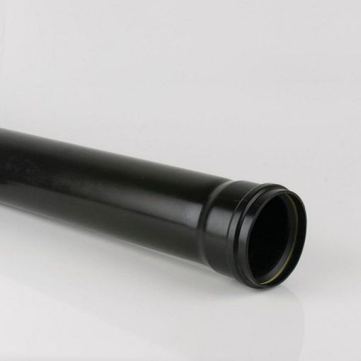 Picture of 110mm Push Fit Soil 4m S/S Soil Pipe Black 