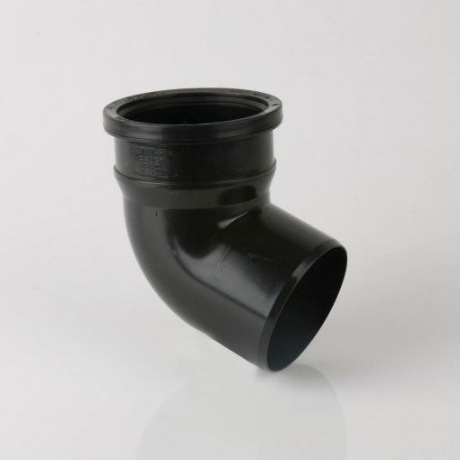 Picture of 110mm Push Fit Soil 112 1/2 deg S/S Bend Black 