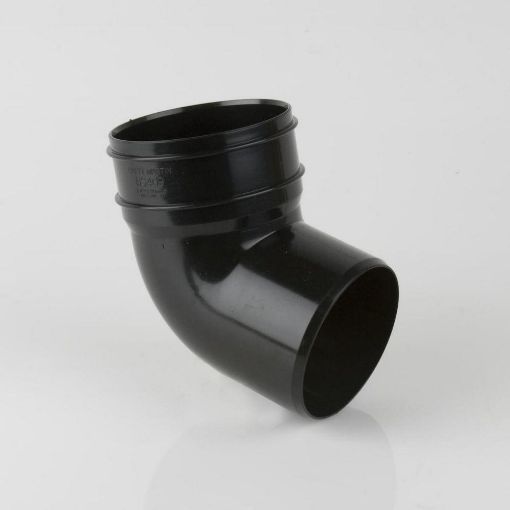 Picture of Brett Martin 110mm Push Fit Soil 112 1/2 deg S/S Solvent Bottom Offset Bend Black