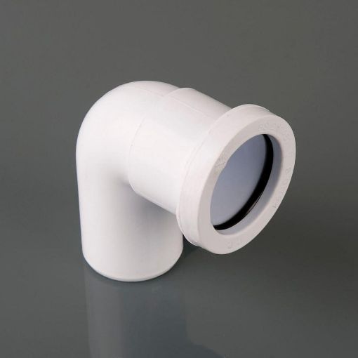 Picture of 40mm Push-Fit Waste Polypropylene 90 deg Conversion Bend White 