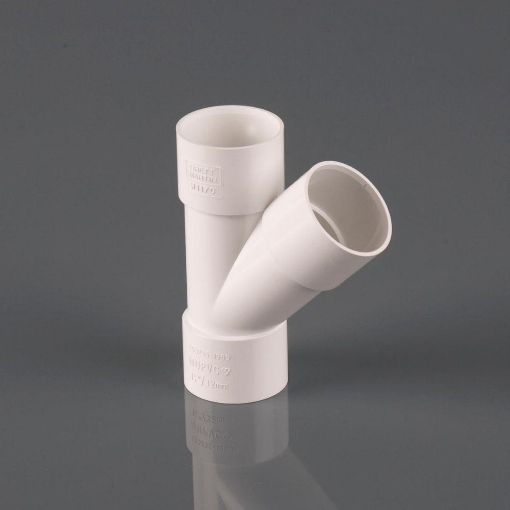 Picture of 32mm Solvent Waste 135 deg Solvent Branch White Polar 