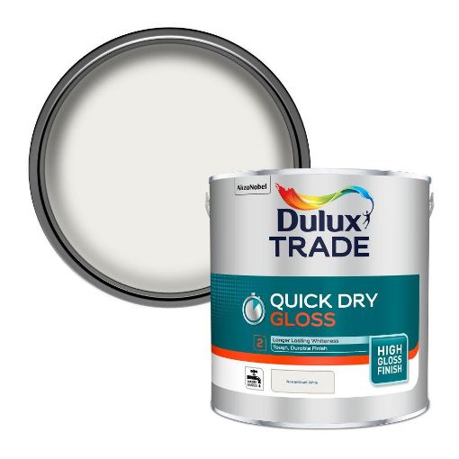 Picture of Dulux Trade Quick Dry Gloss Pure Brilliant White 2.5L