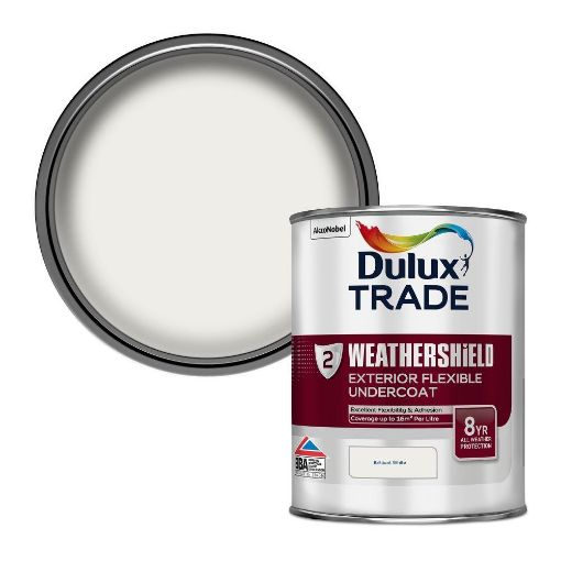 Picture of Dulux Trade Weathershield Exterior Undercoat Brilliant White 1L