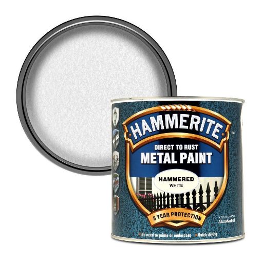 Picture of Hammerite Metal Paint Hammered White 2.5L
