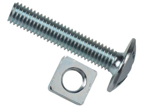 Picture of M6 x 30mm Roofing Bolts with Square Nuts - Zinc Plated - Bag 25