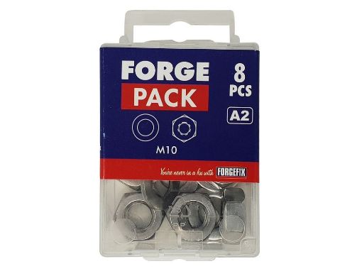 Picture of M8 Hexagonal Nuts & Flat Washers - Stainless Steel Pack 12