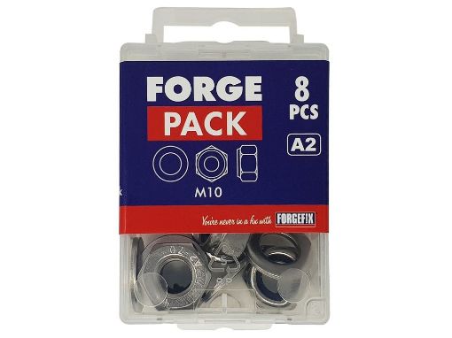 Picture of M12 Hexagonal Nuts with Nylon Inserts & Flat Washers - Stainless Steel Pack 6