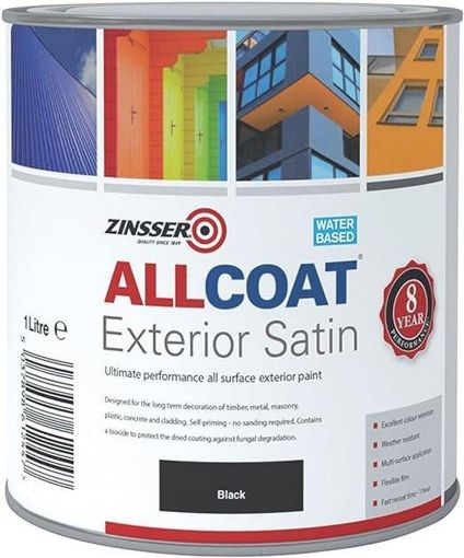 Picture of Zinsser AllCoat Exterior WB Satin Black 5lt  