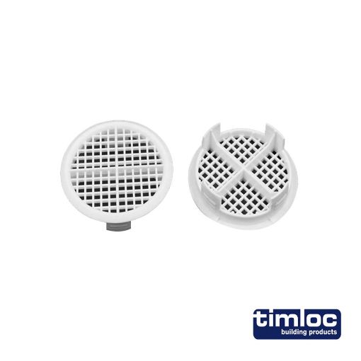 Picture of Push-in round soffit vent 70mm diameter white