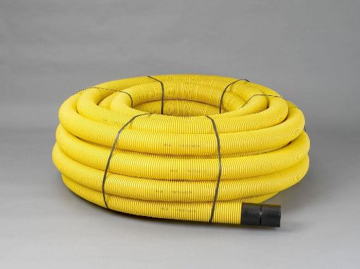 Picture of Naylor Perforated Land Drain Pipe 60Mm X 50M Coil Yellow Perf Gas Duct Bs4962