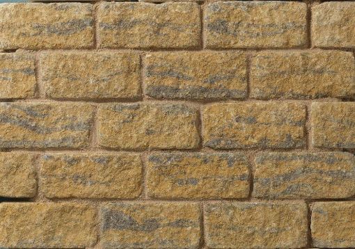 Picture of Burford Tumbled Buff/Black 305 x 140 Reconstituted Stone Walling