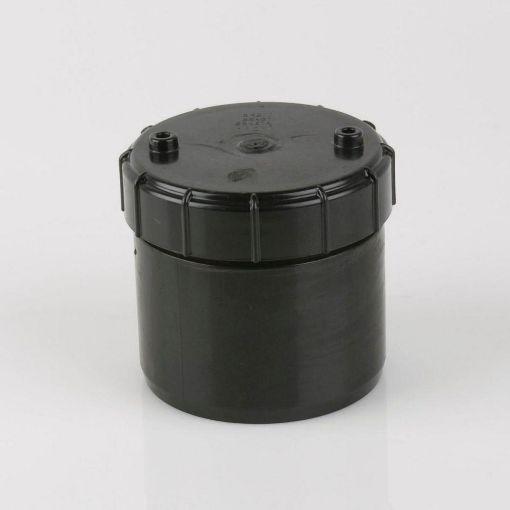 Picture of 110mm Push Fit Soil Access Plug EN 1329-1 Black 