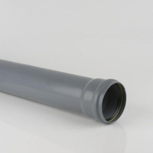 Picture of 110mm Push Fit Soil 3m S/S Soil Pipe Grey 