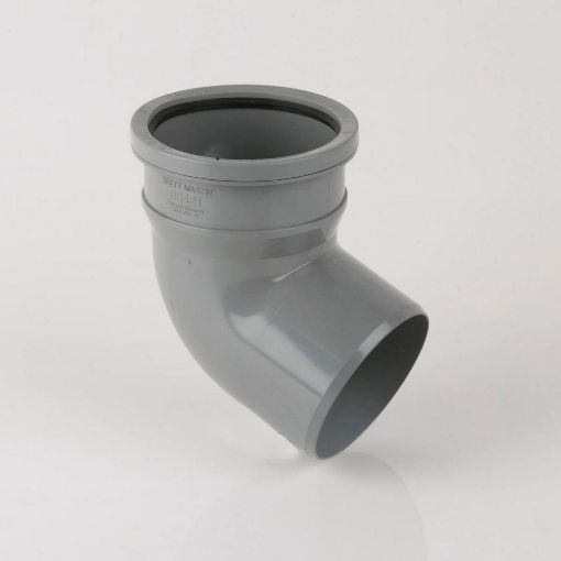 Picture of Brett Martin 110mm Push Fit Soil 112 1/2 deg S/S Bend Grey