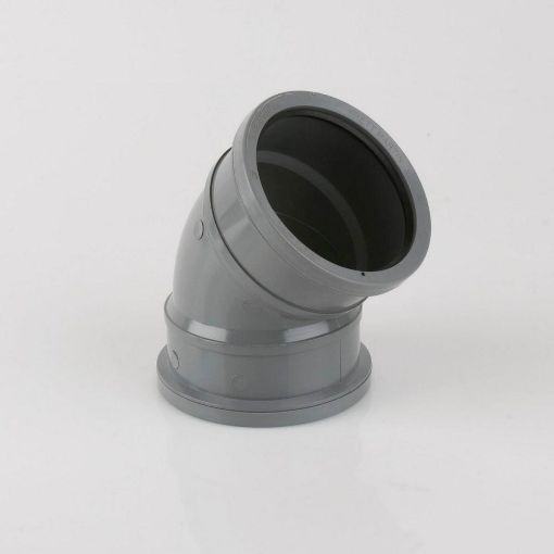 Picture of Brett Martin 110mm Push Fit Soil 135 deg D/S Bend Grey