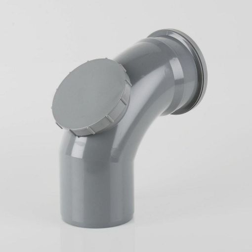 Picture of Brett Martin 110mm Push Fit Soil 92 1/2 deg Single Socket Access Bend Grey