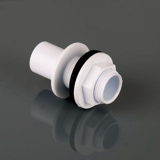 Picture of 21.5mm Overflow Straight Compression Socket Tank Connector White Polar 