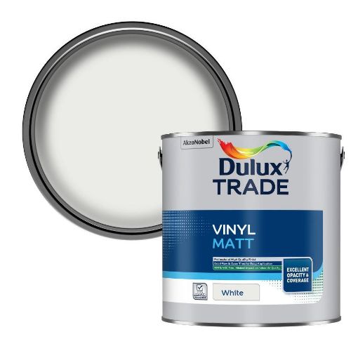 Picture of Dulux Trade Vinyl Matt White 2.5L