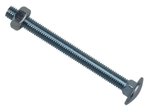 Picture of M10 x 75mm Carriage Bolts with Hex Nuts - Zinc Plated - Bag 10