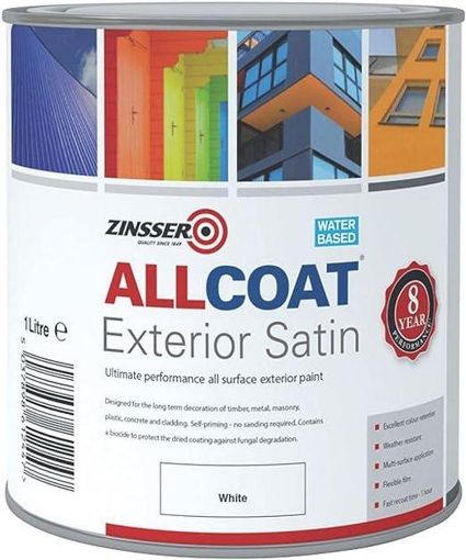 Picture of Zinsser AllCoat Exterior Satin WB White 1L