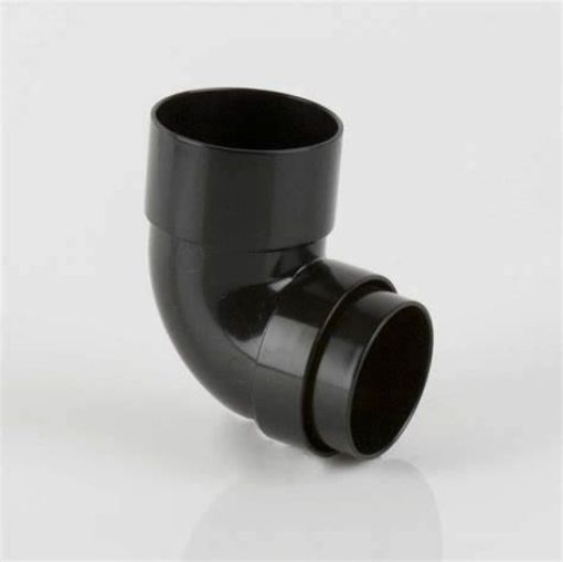 Picture of Rainwater 68mm Round Downpipe 92 1/2 deg Downpipe Bend Black 