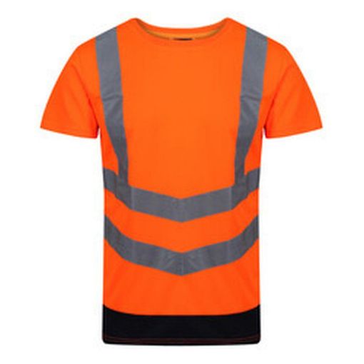 Picture of Regatta Pro Hi Vis Crew Neck T-Shirt Orange/Navy Extra Large