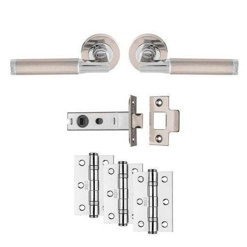 Picture of BELAS LATCH PACK - ULTIMATE DOOR PACK - SATIN NICKEL/POLISHED CHROME