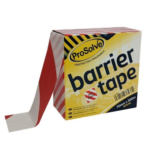 Picture of PROSOLVE BARRIER TAPE RED / WHITE 500M