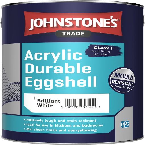 Picture of Johnstone’s Trade Acrylic Durable Eggshell Brilliant White 5L