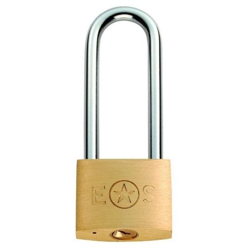 Picture of Carlisle Brass 50Mm Brass Padlock Long Shackle 3 Kydd To Differ - Satin Brass