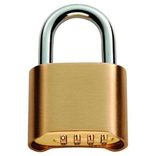Picture of Carlisle Brass 4 - Wheel Brass Combination Padlock 50Mm - Satin Brass