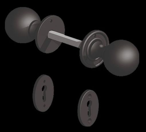 Picture of GM CAST BALL KNOB FURNITURE | 1 3/4" 45MM DULL BLACK