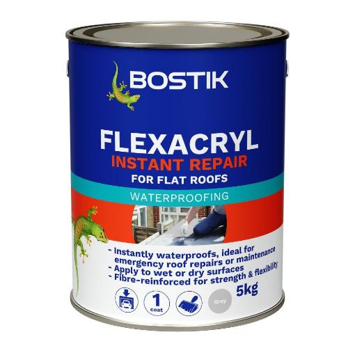 Picture of Bostik FLEXACRYL INSTANT WATERPROOF ACRYLIC ROOF COATING Grey 5 kg