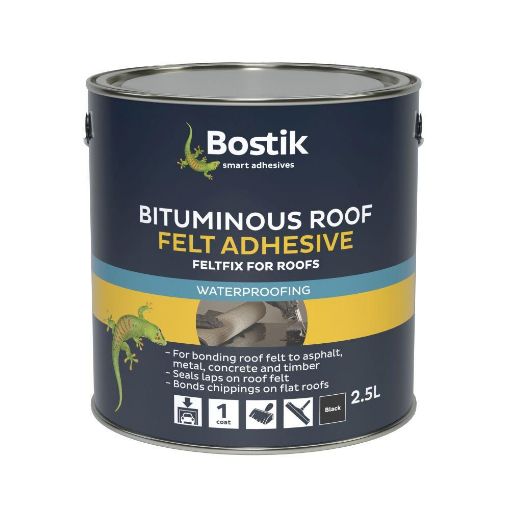 Picture of Bostik FELTFIX BITUMINOUS FELT ADHESIVE FOR ROOFS Black 2.5 litre