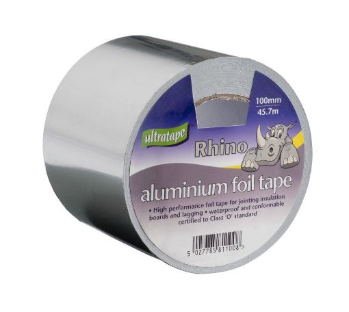 Picture of Ultratape 100mm x 45.7m Aluminium Foil Tape - Rhino label