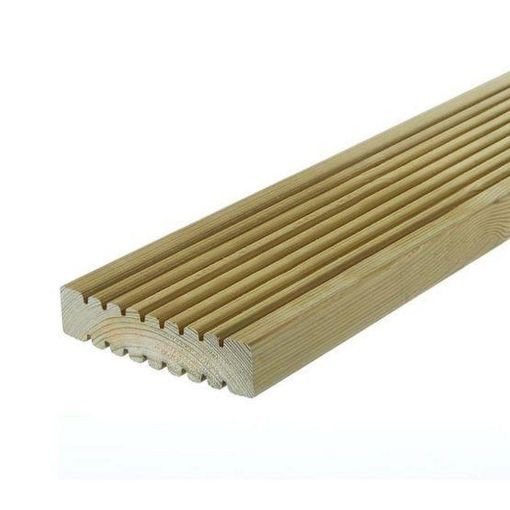 Picture of 32 x 125mm (28 x 120mm finish) Softwood Reversible Decking Green Tanalised Treated