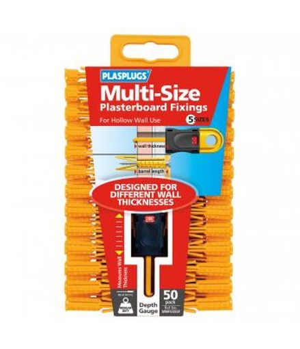 Picture of PLASPLUG 50 Multi-Size Plasterb'd Fixings Clip Pk