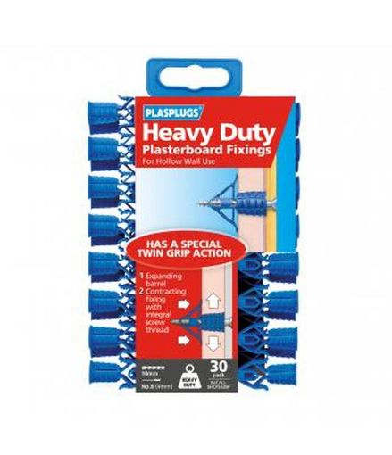 Picture of PLASPLUG 30 Heavy Duty Plasterboard Fixings Clip Pk