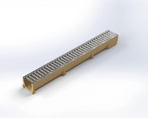 Picture of 1000 x 120 (Internal) x 50mm Stora Drain polymer concrete drainage channel c/w galvanised steel grating (A15) Domestic Channel Drainage 